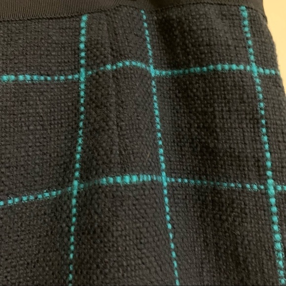 Banana Republic Blue Checked Plaid Mini/Midi Pencil Cotton Skirt. Size 12 - Picture 9 of 10